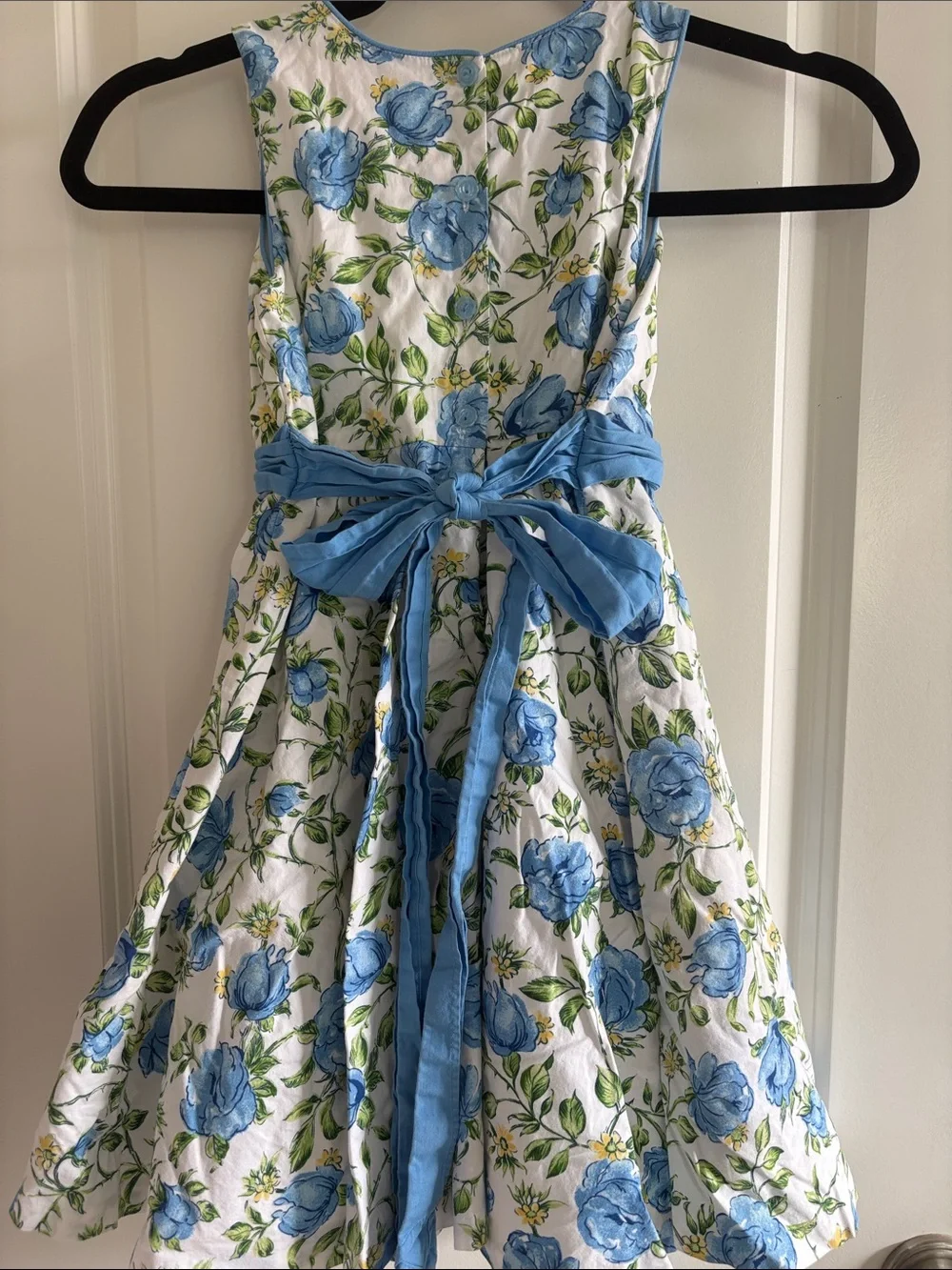 Maggie & Zoe White Dress with Blue Floral Print